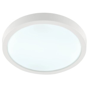 Weiße, runde LED Deckenleuchte Jade, flaches Design, Ø 27,5 cm. Ideal für Bad und niedrige Decken.