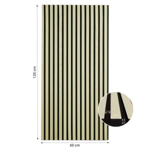 Homestyle4u Akustikpaneele Wandpaneele 4er-Set 60x120 cm Creme 2700