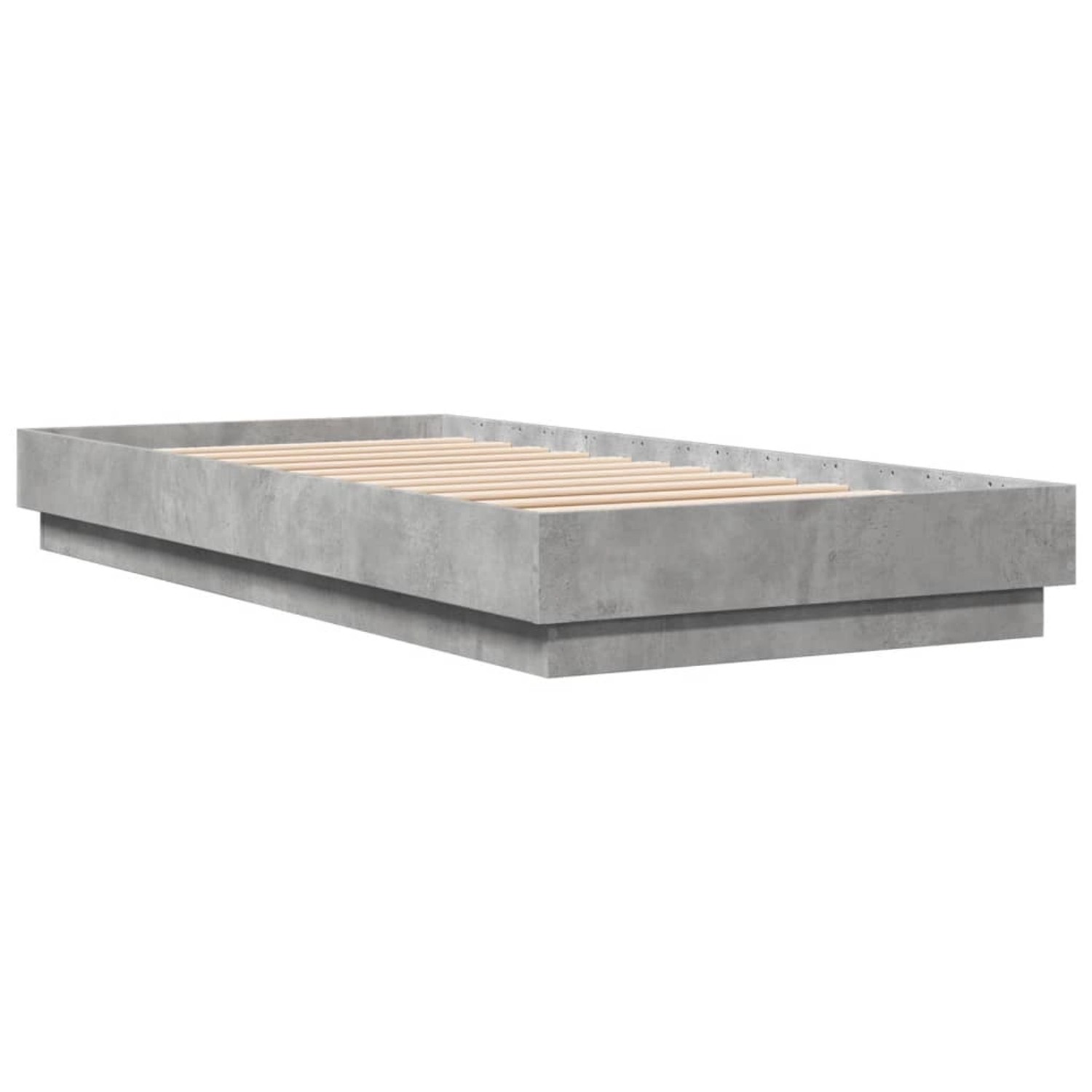 vidaXL Bettgestell mit LED Betongrau 100x200 cm 839507 günstig online kaufen