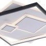 Moderne, weiße LED-Deckenleuchte Mailak (57x57 cm) von Paul Neuhaus mit schwarzem Rahmen.