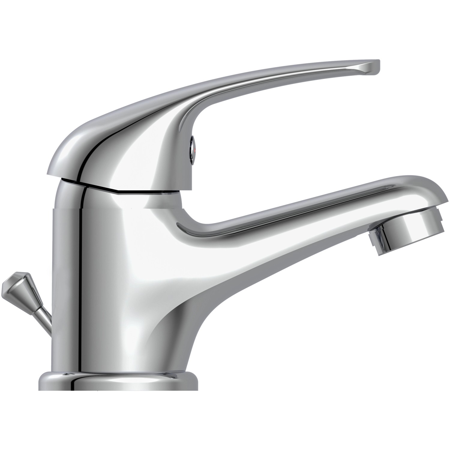 Chromfarbene Einhebelmischer-Waschbeckenarmatur Athos Plus für das Badezimmer.