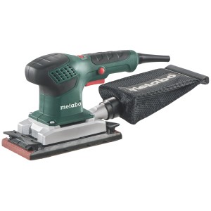 Metabo Schwingschleifer SR 3185 mit Staubbeutel, geeignet für feine Schleifarbeiten.