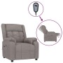 Elektrischer Relaxsessel in Taupe mit Fernbedienung und verstellbarer Rückenlehne.