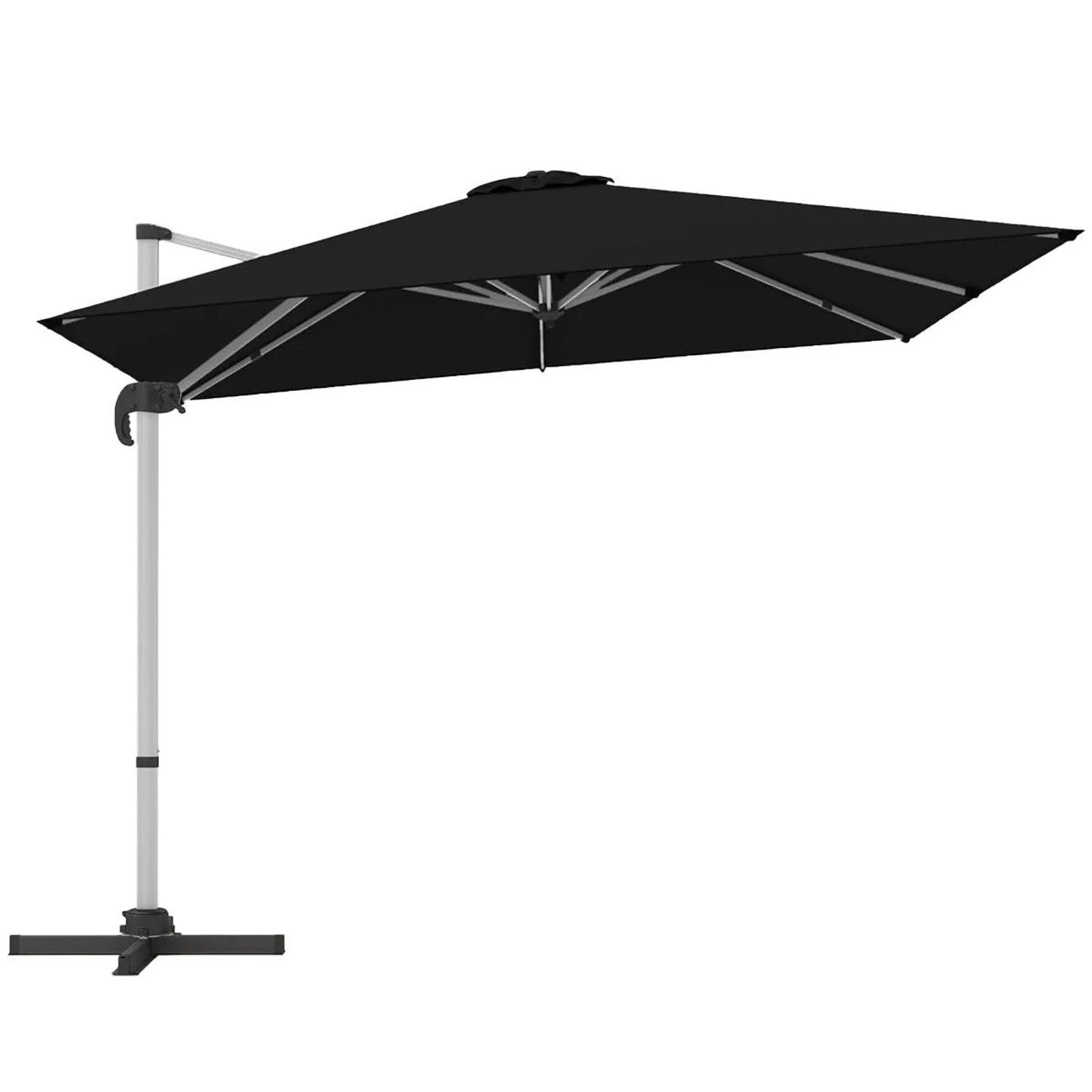 COSTWAY Sonnenschirm Rechteckig 300 x 300 cm Großer Ampelschirm Schwarz