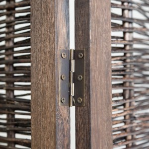 Homestyle4u 3-tlg. Paravent in Braun 120x170 cm 1247