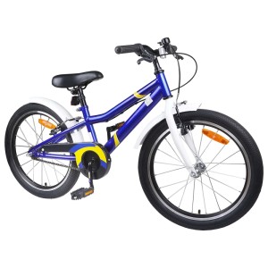 Blau-weißes 22-Zoll Kinderfahrrad von vidaXL für Kinder von 7-12 Jahren.