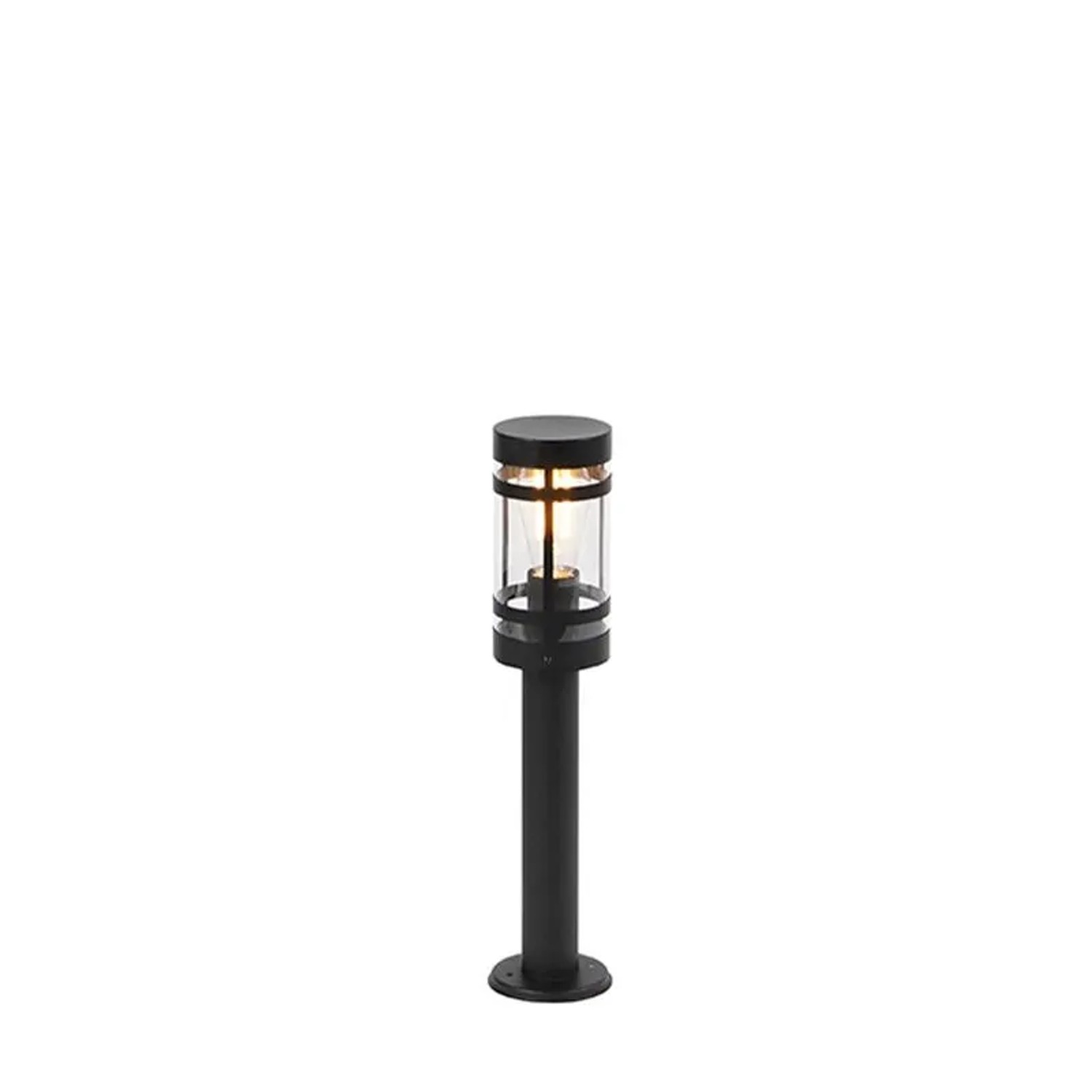 QAZQA Moderne Außenleuchte Schwarz 50 cm IP44 Gleam