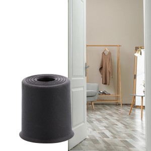 Schwarzer Wagner Türstopper Vulkano aus Gummi, Ø 35 mm, für Boden oder Wand.
