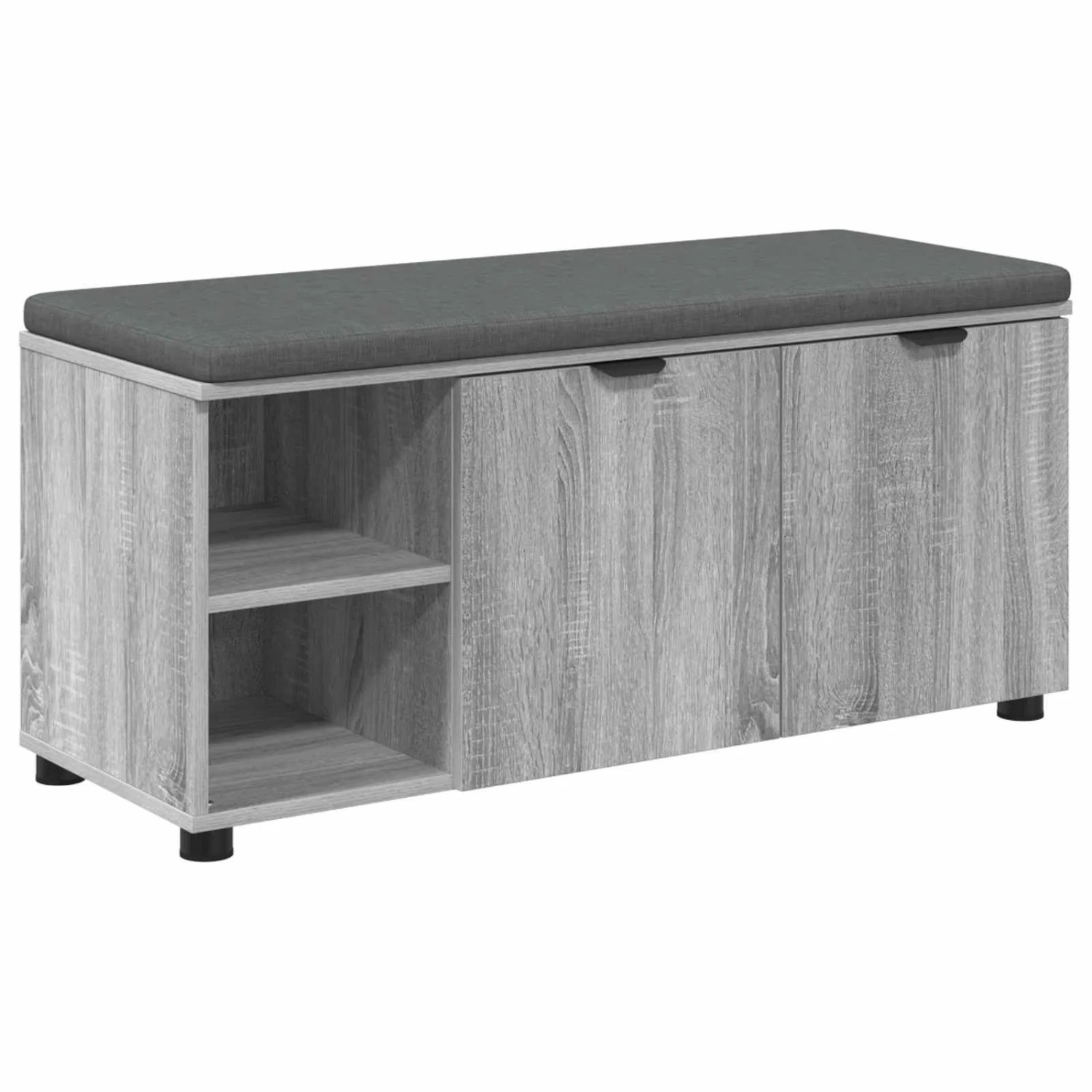 vidaXL Flurbank mit Kissen mit Regal Graues Sonoma 100 x 38 x 46 cm 891517