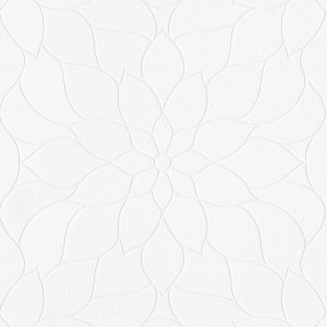 Weiße, überstreichbare Vliestapete mit floralem Muster Lenni für ein natürliches, abstraktes Design.