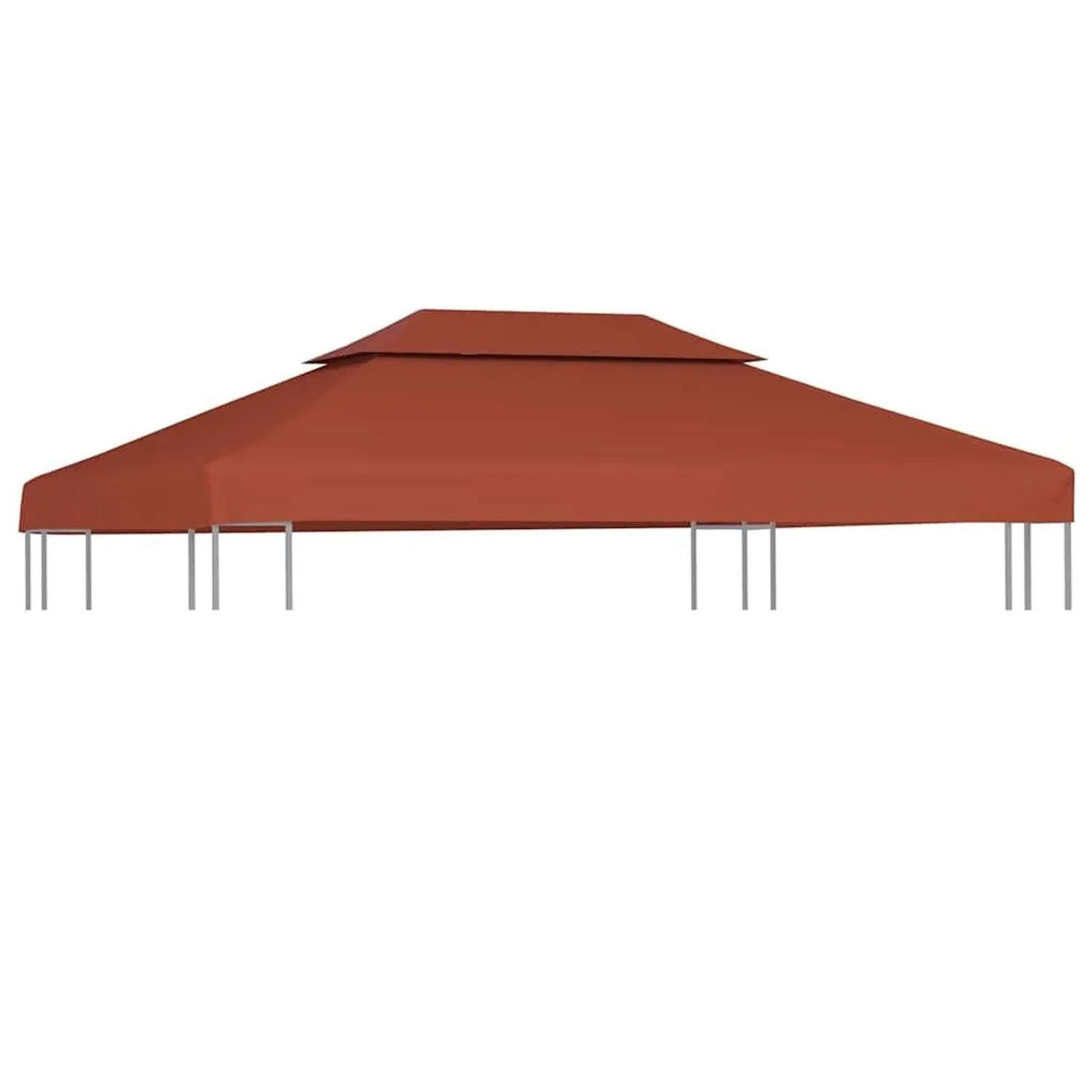 vidaXL Pavillon-Dachplane mit Kaminabzug 310 g/m² 4x3 m Terrakotta 46618