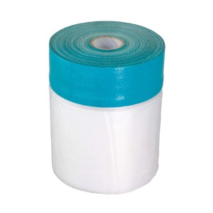 BMSC24 UV Masker Abdeckband mit Folie, 18m. Kombi aus Malerkrepp und Abdeckplane für Malerarbeiten.