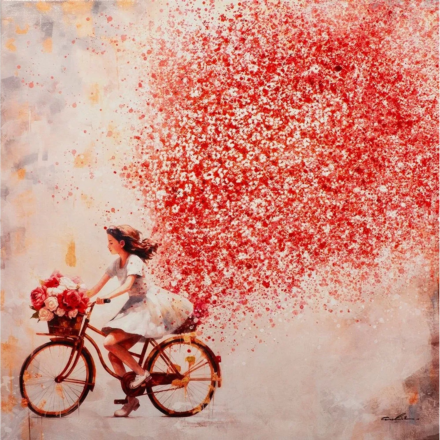 Art Universe Leinwandbild Flowers In The Air 100 x 100 cm