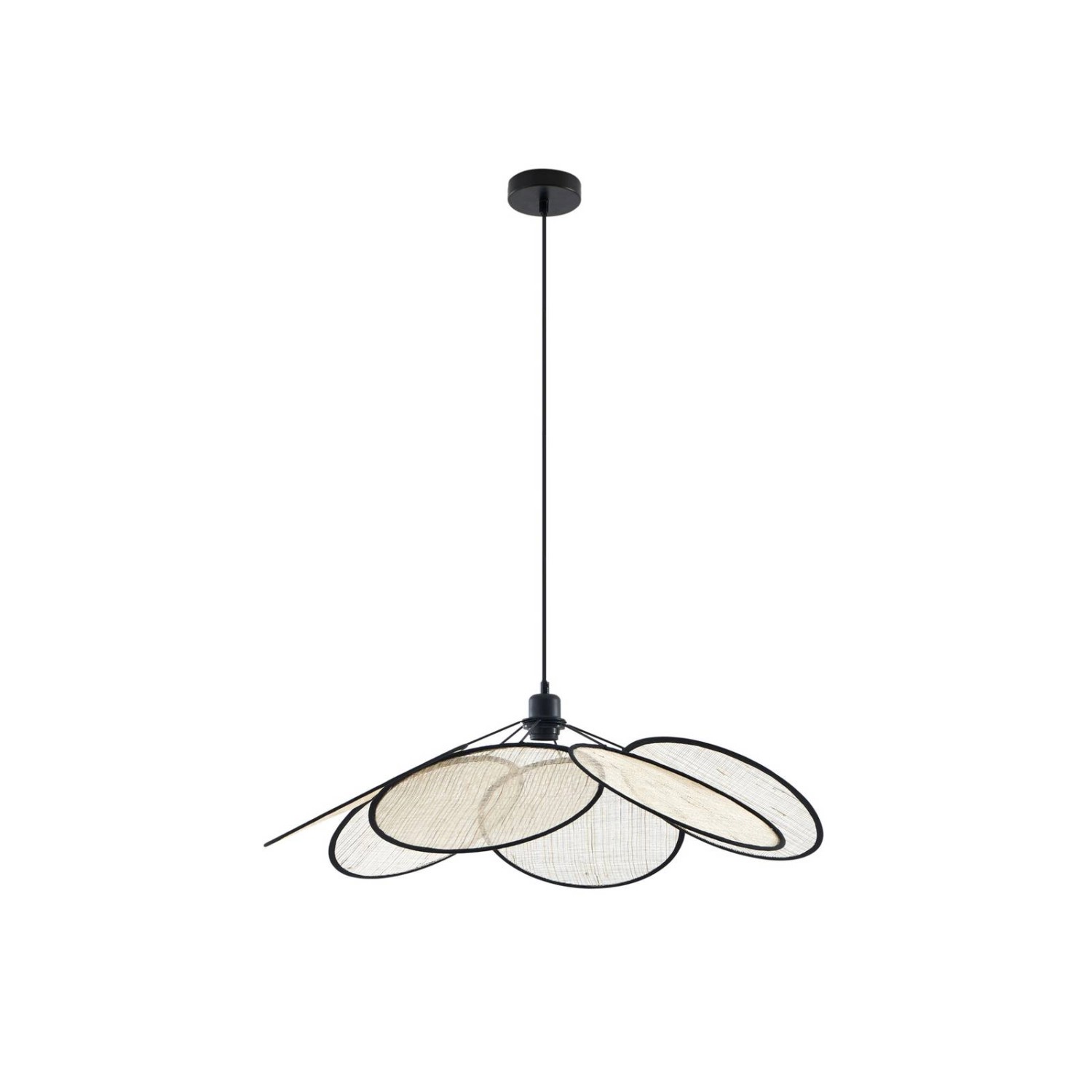 Lindby Pendelleuchte Astraia 10020381 Landhaus Vintage Rustikal aus Textil günstig online kaufen