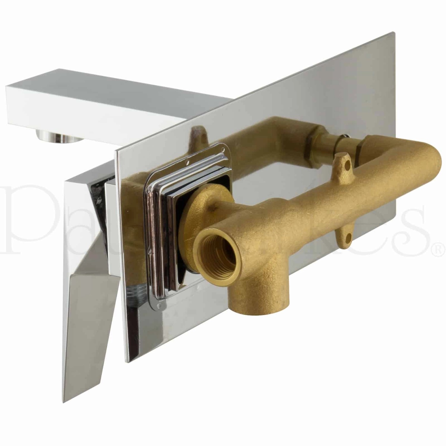 PaulGurkes Unterputz Waschtischarmatur, 2-Loch Mischbatterie aus Messing, verchromt.