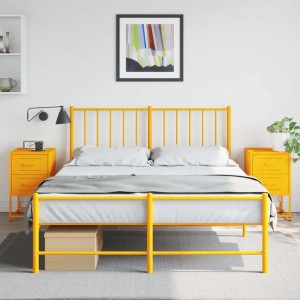 vidaXL Nachttische 2 Stk, Senfgelb 36x39x60,5 cm Stahl 846465