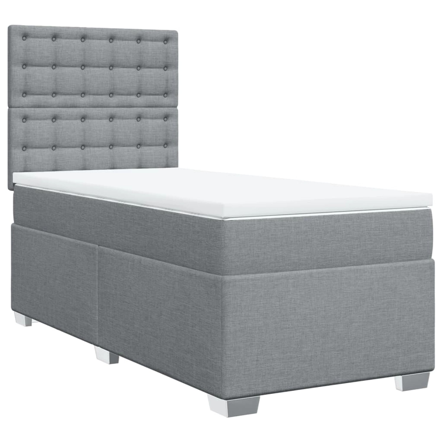 vidaXL Boxspringbett mit Matratze Hellgrau 90x190 cm Stoff2101664 günstig online kaufen