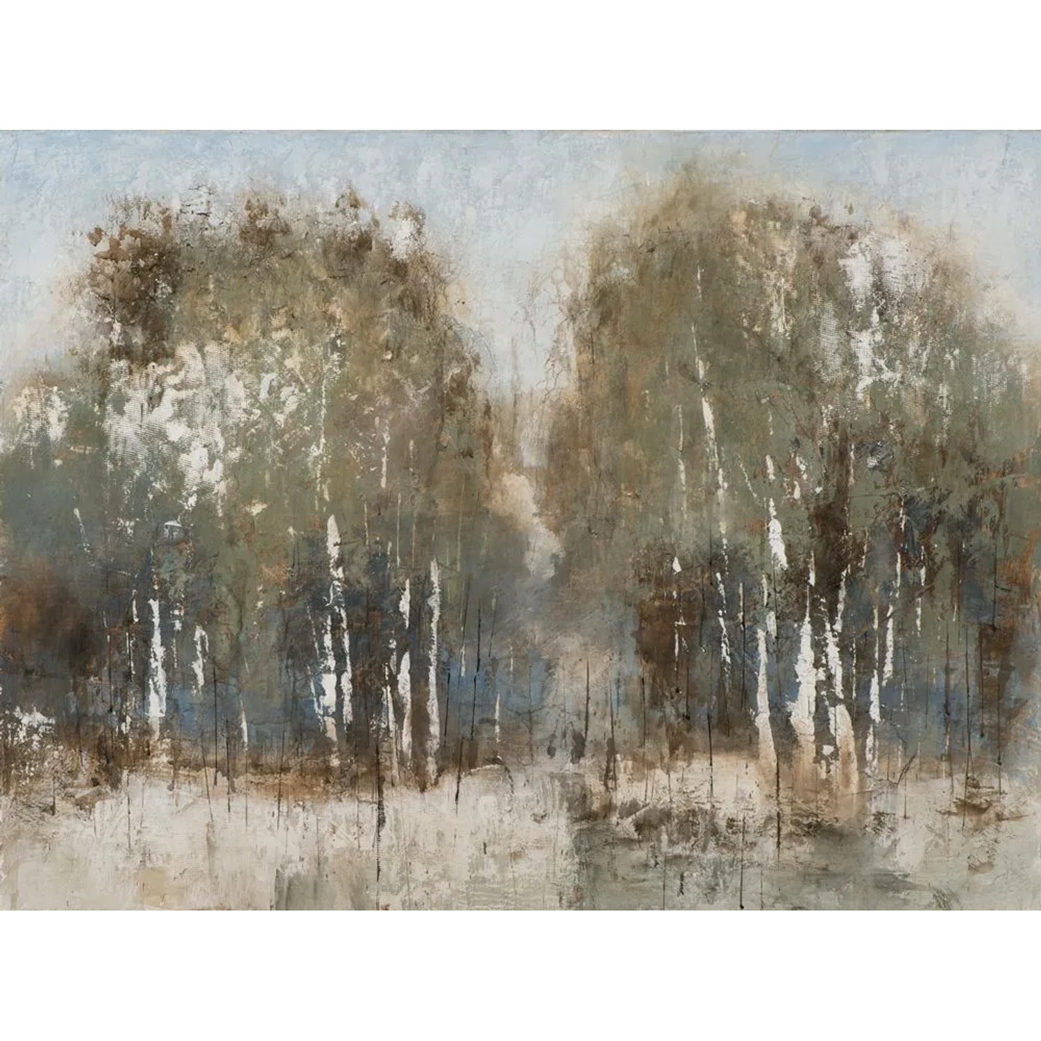 Art Universe Leinwandbild Abstrakter Birkenwald 90 x 120 cm