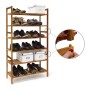 Relaxdays Schuhregal Walnuss Hell Stapelbar 40,5 cm x 69 cm x 26 cm 1,7 kg_3