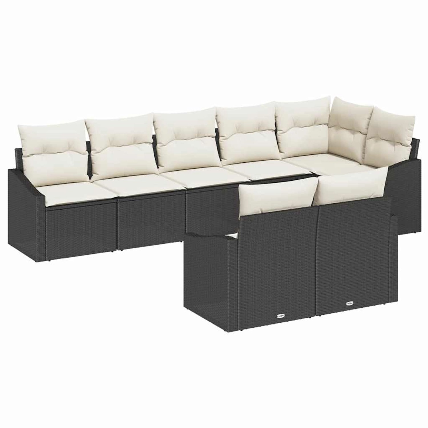 vidaXL Garten-Sofa-Set 8-Tlg Schwarz Poly Rattan 3346767 günstig online kaufen