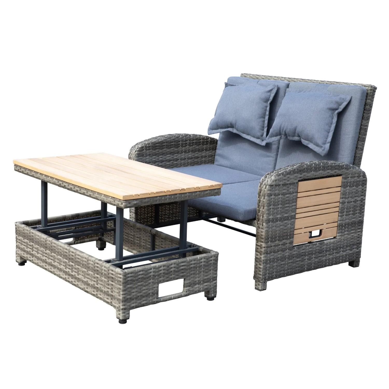 Greemotion Gartensofa Bahia mit Liegefunktion inkl. Kissen 117 x 93 x 74 cm