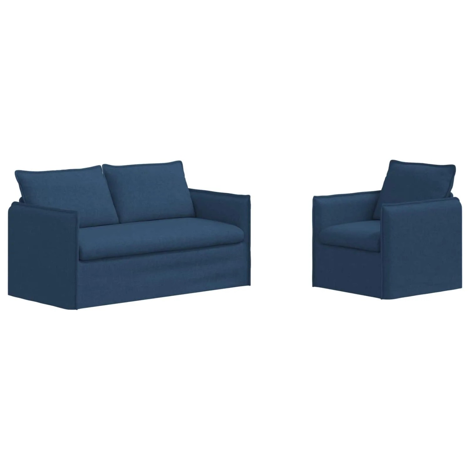vidaXL Sofa 2-Tlg Blau 196 x 82 x 85 cm Stoff 3407573