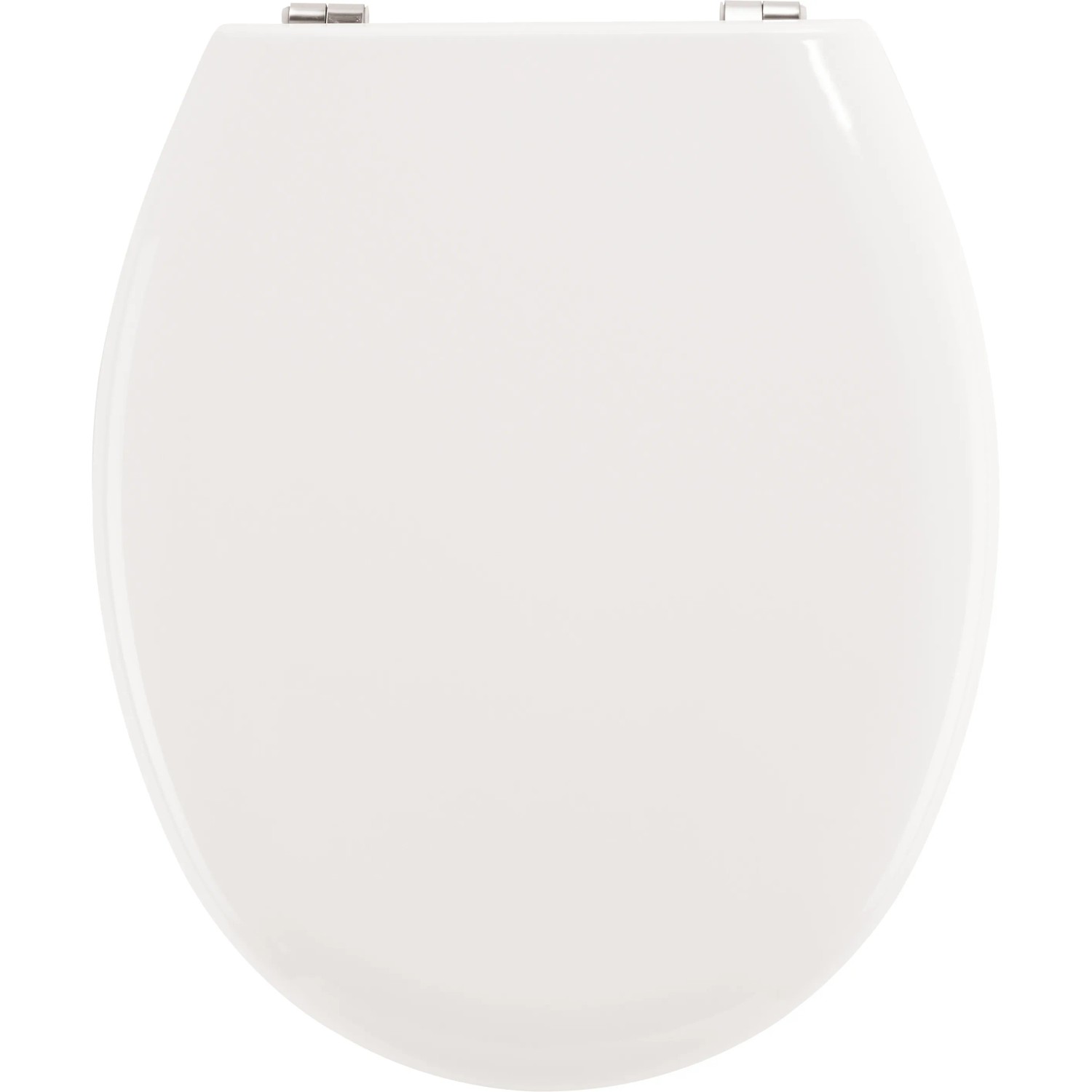 Weißer baliv WC-Sitz Copala aus MDF-Holzkern, Aufsicht.