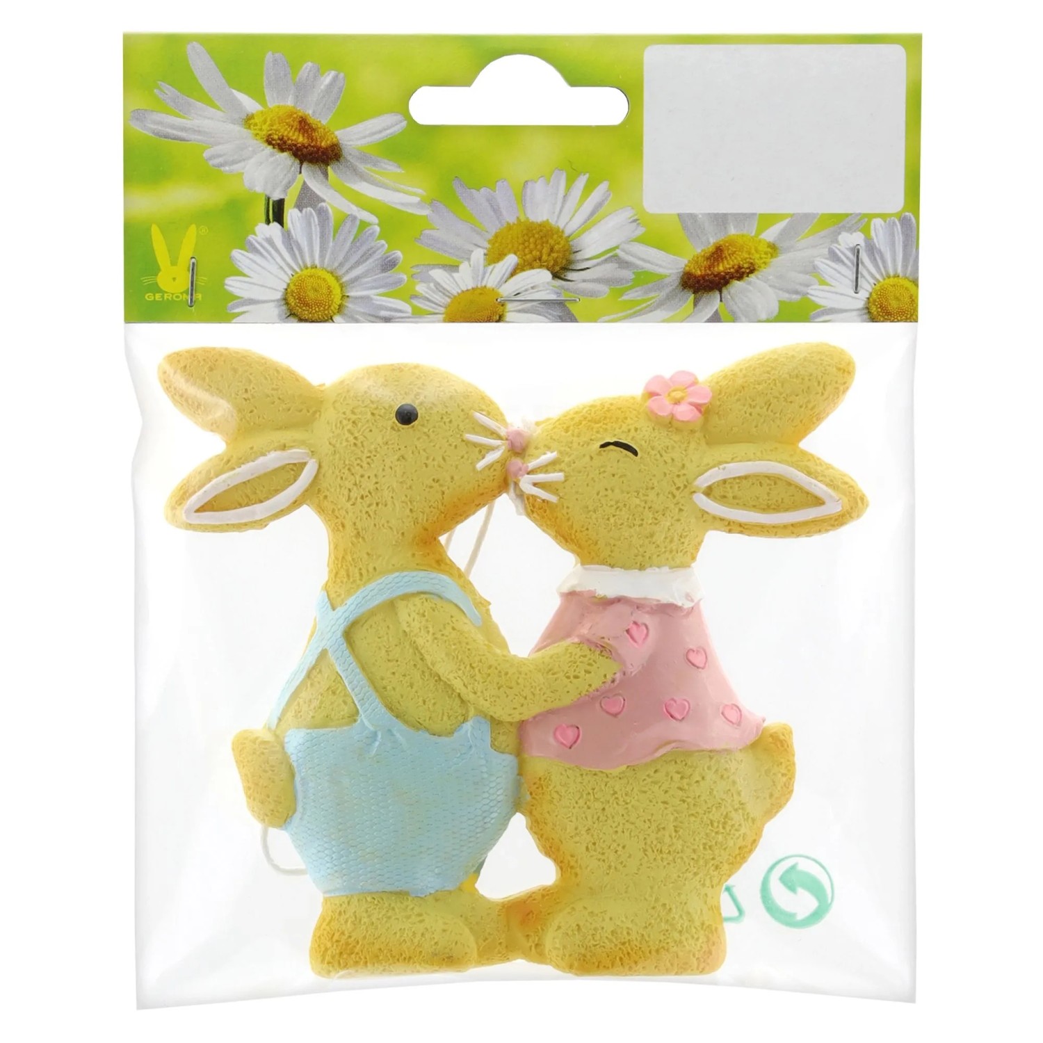 Osterdeko Hasenpaar zum Hängen 9,8 cm Bunt