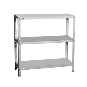 Verzinktes PROREGAL Schraubregal Panda Small mit 3 Böden, 100x100x50 cm, Fachlast 75 kg.