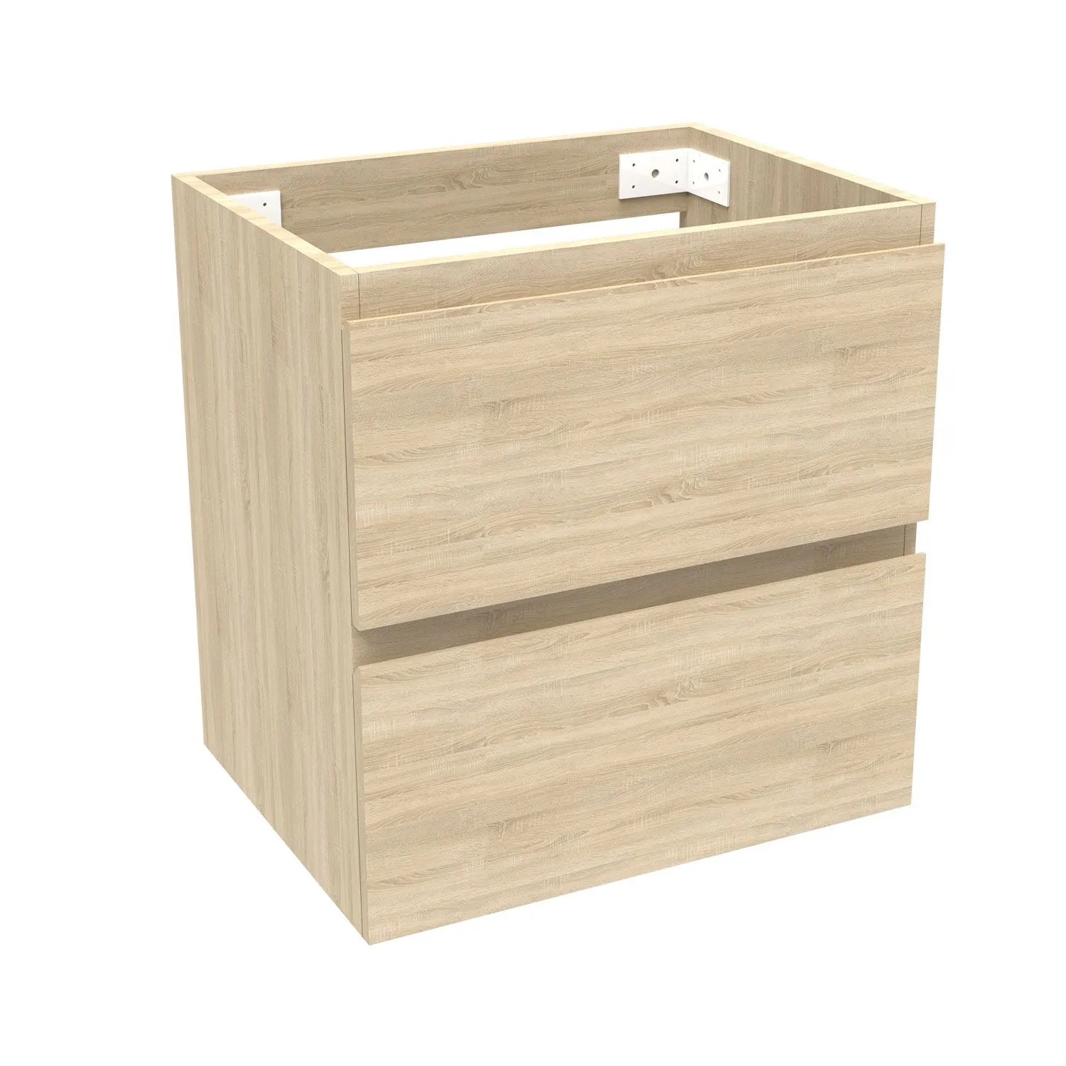 Duschparadies Waschbeckenunterschrank Y244X BxTxH 50x39x52cm in Matt Eiche mit 2 Schubladen