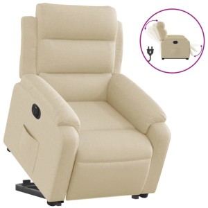 vidaXL Relaxsessel mit Aufstehhilfe Elektrisch Creme Stoff 3205013