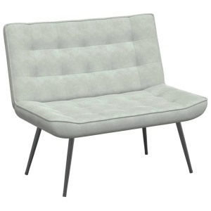 Hellgraue vidaXL Sitzbank aus Samt mit Metallbeinen, 110x74x84 cm.