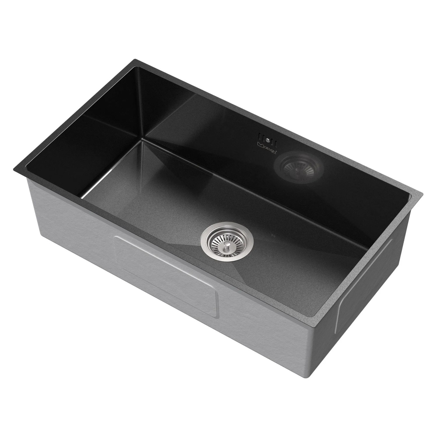 ML-Design Spülbecken Edelstahl Anthrazit 70x40 cm mit Siphon