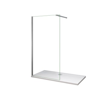 Duschparadies 200cm Wandprofil mit Stabilisierungsstange Stabilisator Ausziehbar 73-120cm Für 6-10mm Glas Walk-in Dusche Glas Seitenwand Chrom
