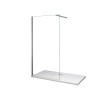 Duschparadies 200cm Wandprofil mit Stabilisierungsstange Stabilisator Ausziehbar 73-120cm Für 6-10mm Glas Walk-in Dusche Glas Seitenwand Chrom