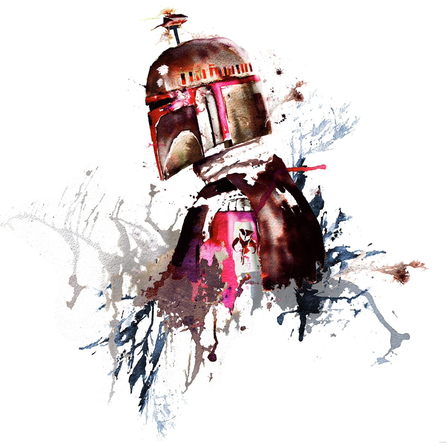 Komar Vliesfototapete Star Wars Watercolor Boba Fett 250 cm x 280 cm