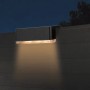 Schwarze LED Solar-Wandleuchte, 9,5 cm, für Aussenwandmontage.