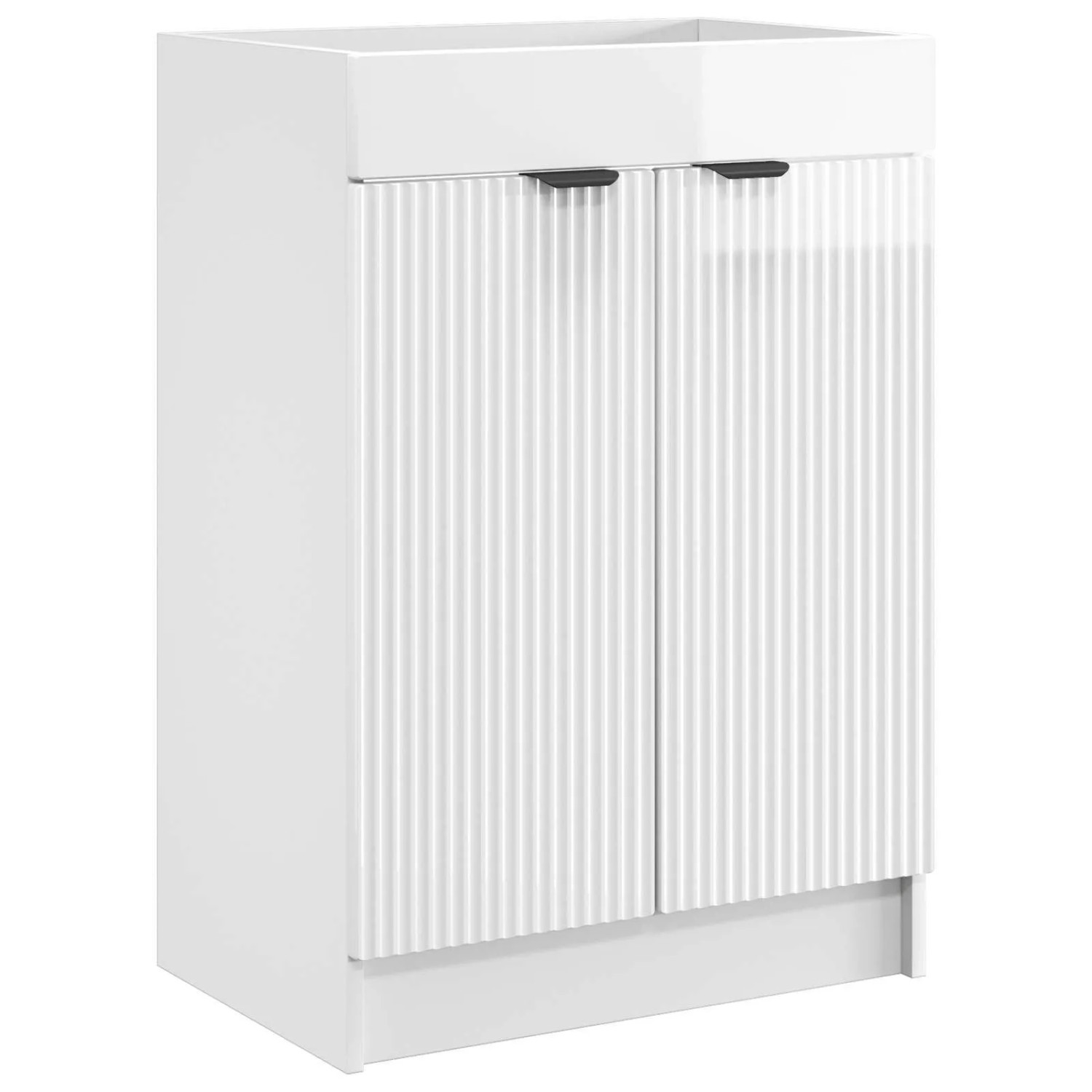 vidaXL Unter dem Waschbecken Badschrank Hochglanz Weiß 890108
