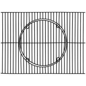 Schwarzes, emailliertes Tepro Universal Grillrost-Set, 41,5 x 55 cm, mit herausnehmbarer Rostmitte.