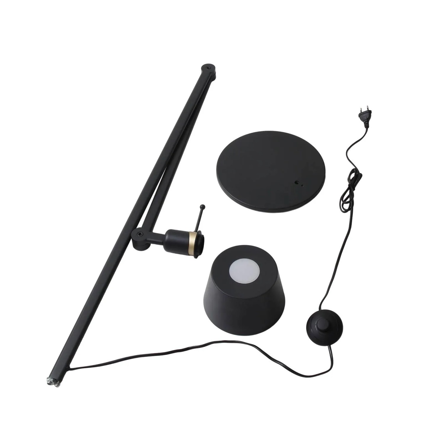 Schwarze Lucande Stehlampe Silka aus Metall, zerlegt. Design-Leuchte für Arbeitszimmer.