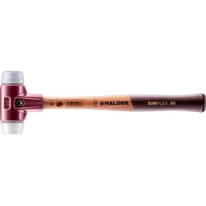 Halder Simplex Schonhammer Ø 30 mm TPE-mid Grau   Superplastik mit Tempergussgehäuse