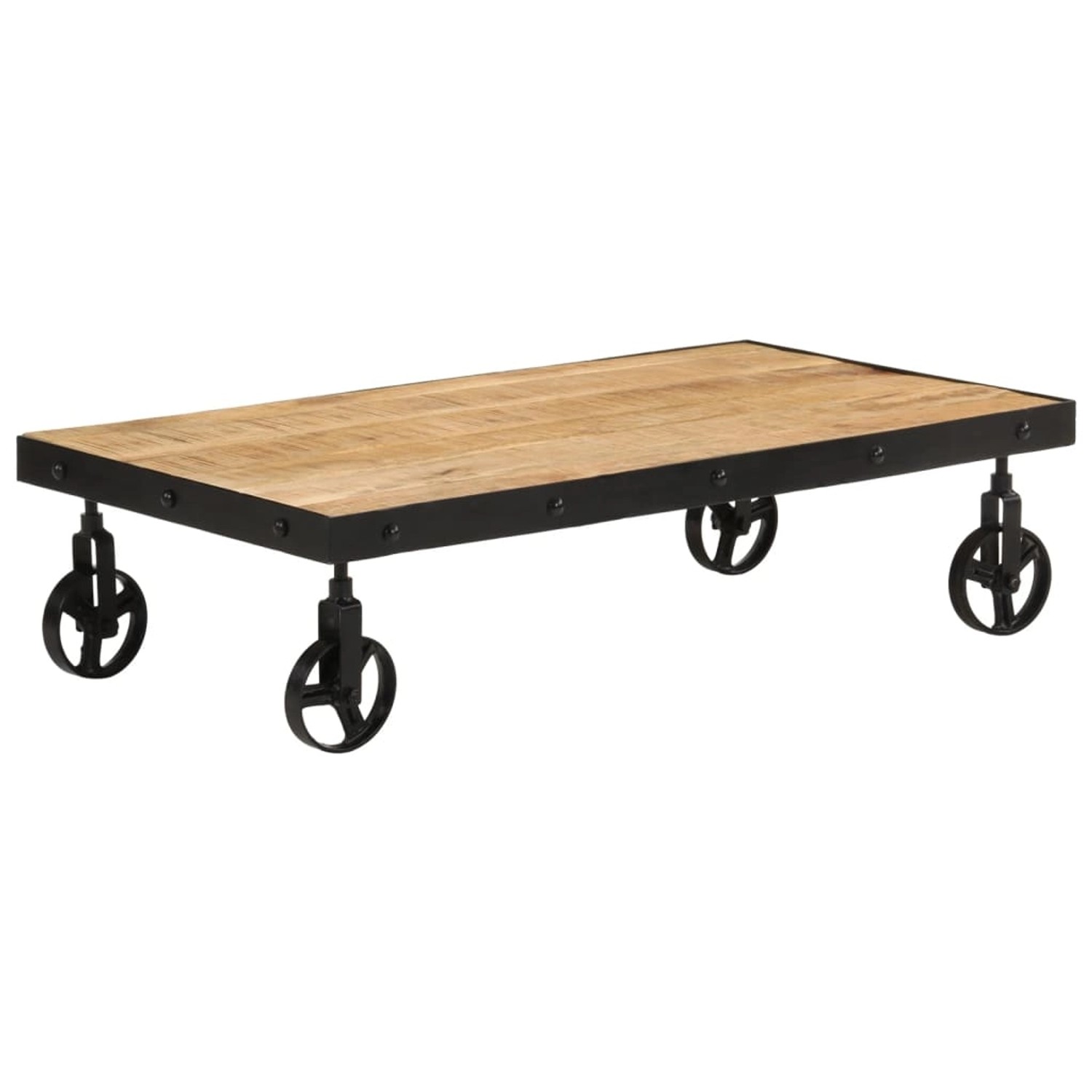 vidaXL Couchtisch mit Rollen Massivholz Mango 100x55x26 cm 371683 günstig online kaufen