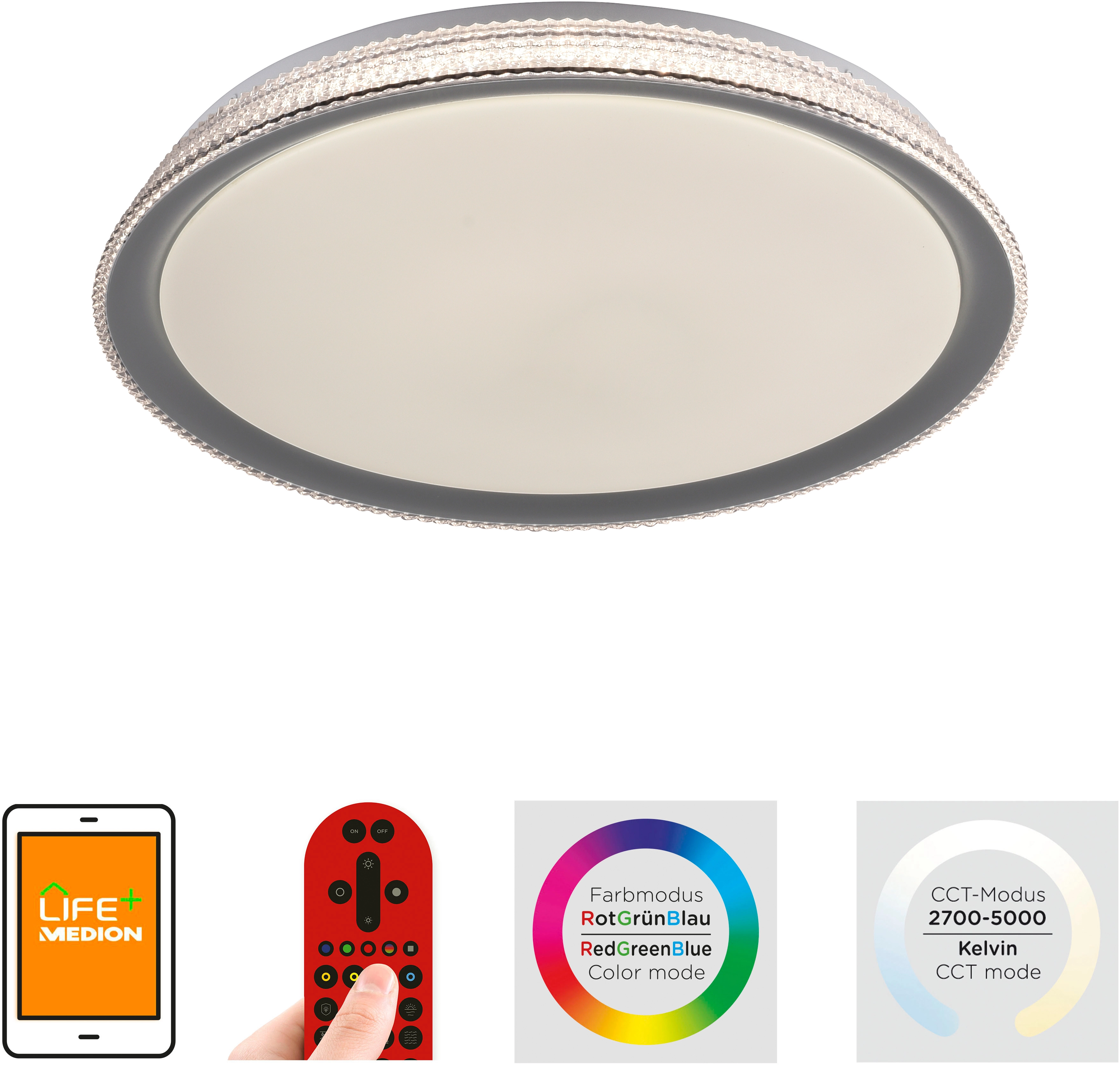 Silber OBI Lolasmart-Kari LED-Deckenleuchte Light. kaufen bei Just