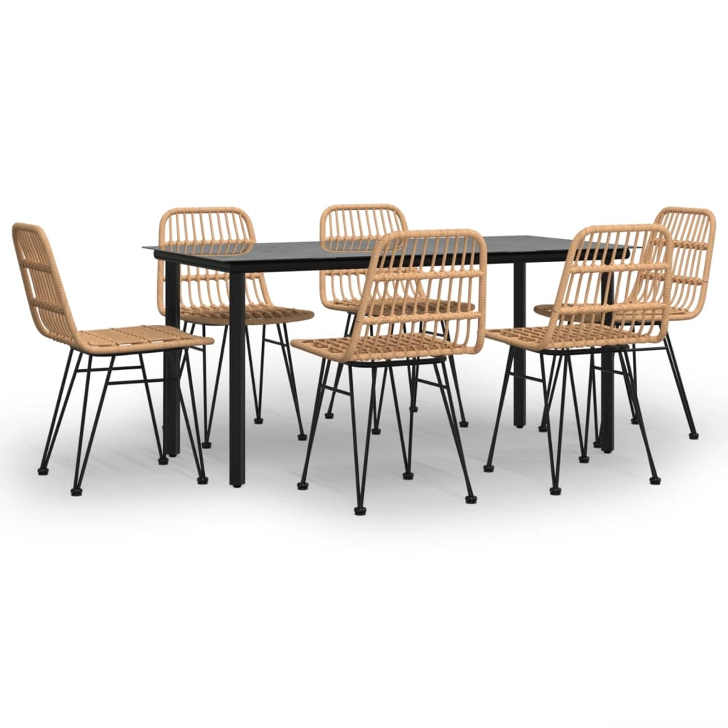 Thumbnail - vidaXL 7-Tlg Garten-Essgruppe Poly Rattan 3157891