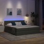 vidaXL Bett mit LED-Lichtleisten Dunkelgrau 200 x 200 cm Stoff 3371592_6