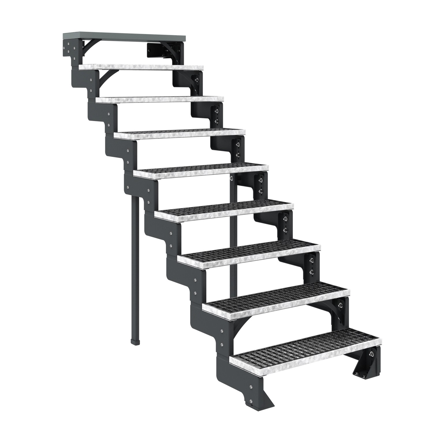 Dolle Außentreppe Gardentop Anthrazit 9 Gitterroststufe 80 cm Ohne Geländer günstig online kaufen