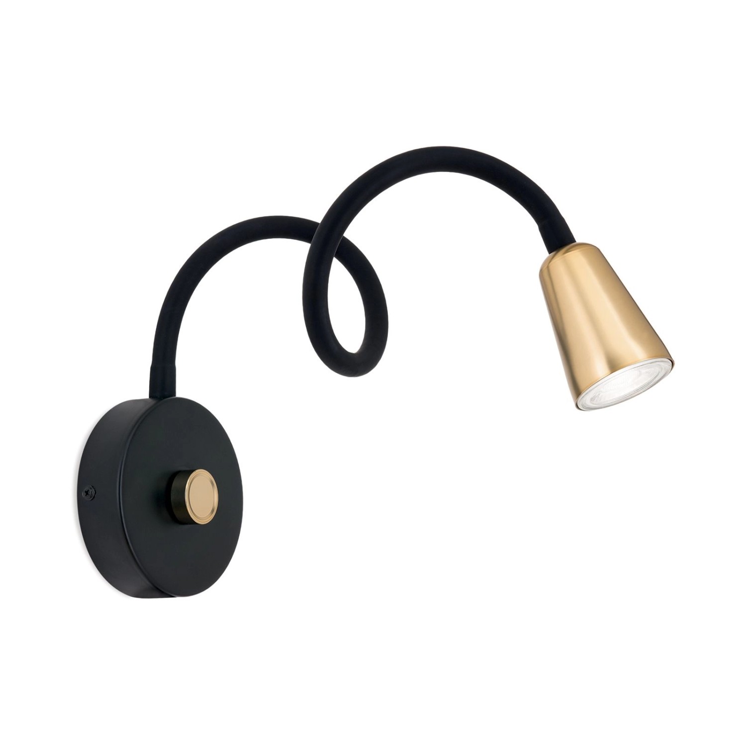 Orion Leuchten Wandleuchte Dimmer 1 x GU10 Schwarz Gold günstig online kaufen