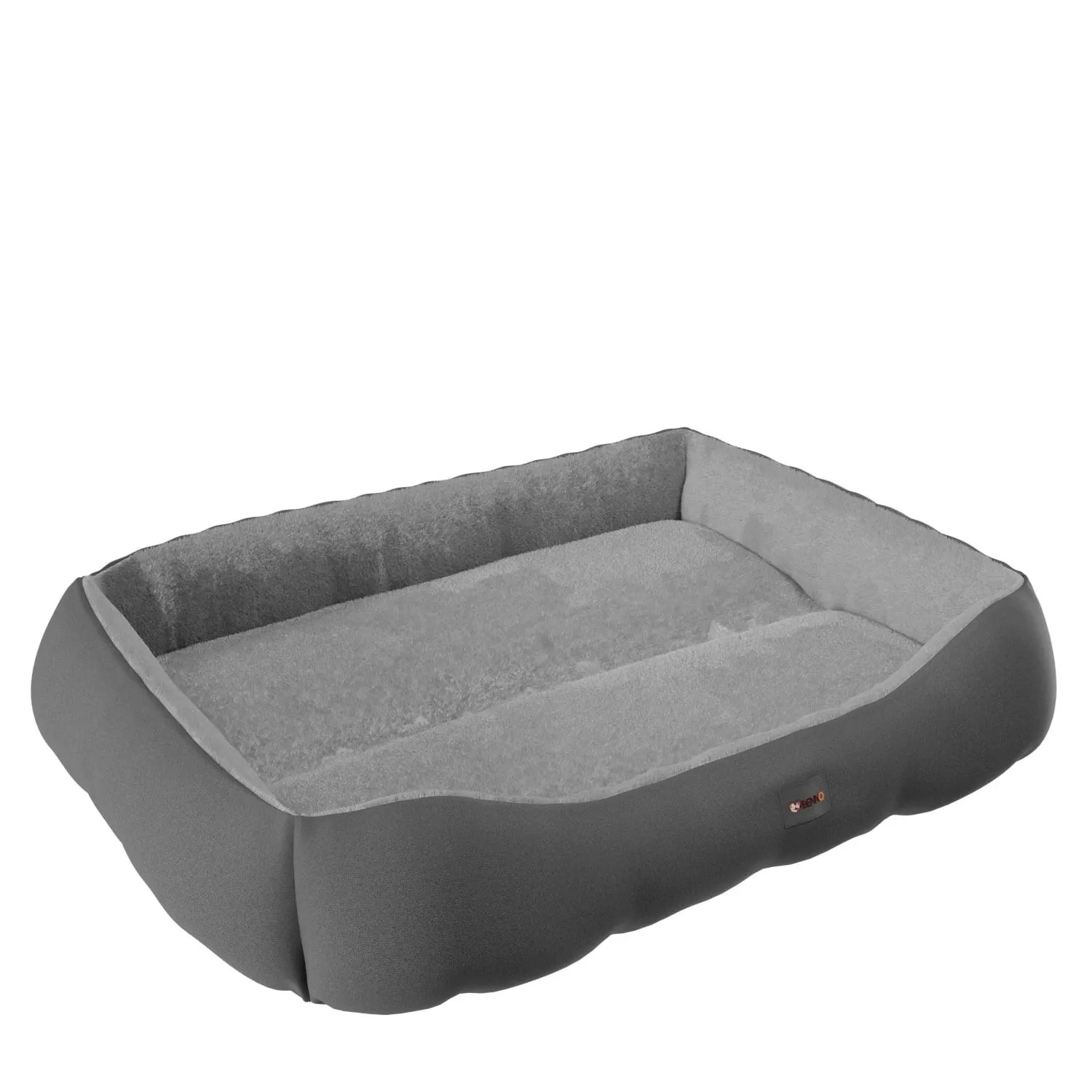 Anthrazitfarbenes Benno Hundebett Sammy, 80x65x17 cm, für Hunde, mit weicher Polsterung und erhöhtem Rand.