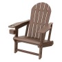 Brauner ML-Design Adirondack Stuhl aus Kunststoff mit Getränkehalter. Gartenstuhl im Holzdesign.
