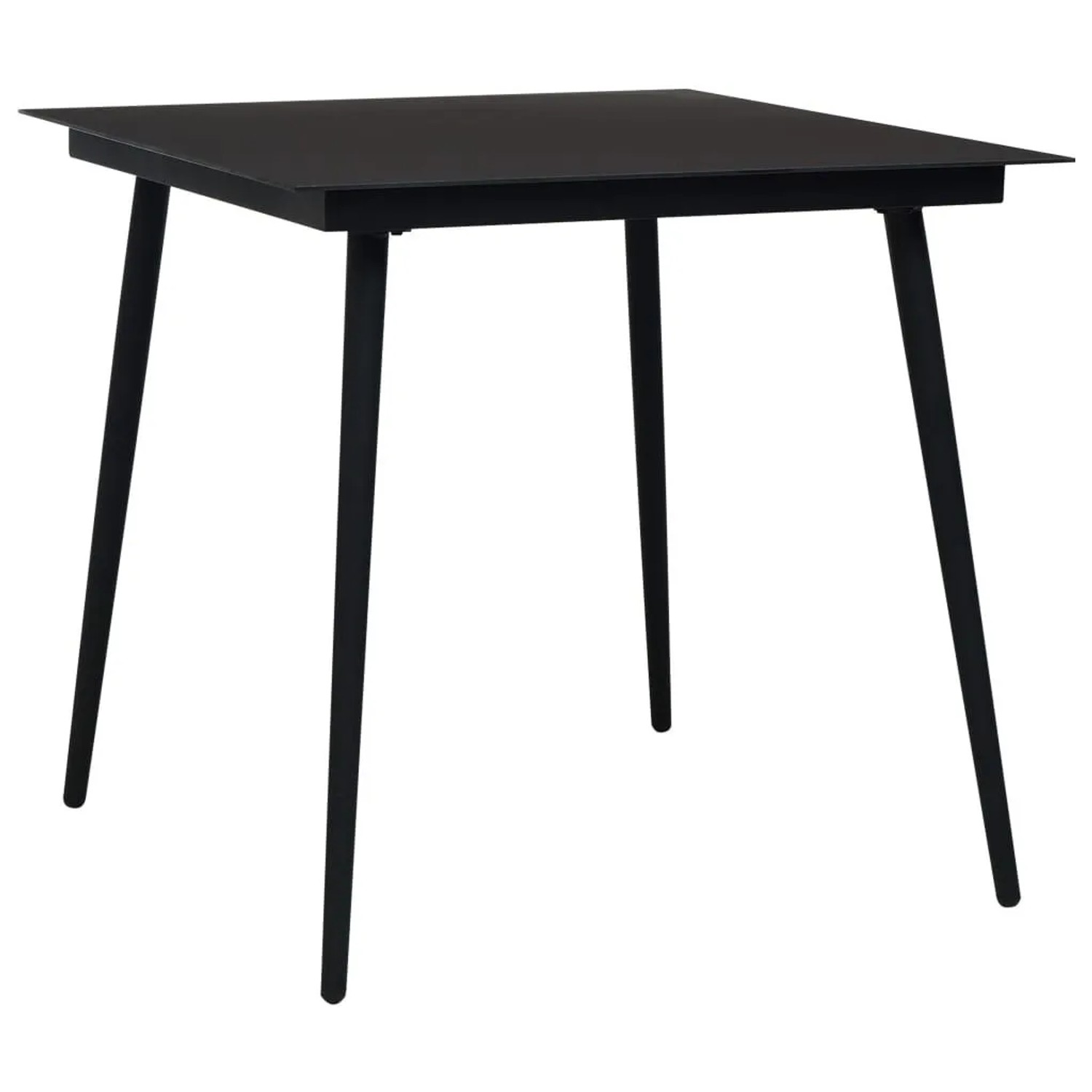 Furnicato Garten-esstisch Schwarz 80x80x74 Cm Stahl Und Glas